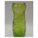 Vintage Tiara Green Rose Glass Vase 14 3/4"h