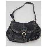 Black Leather Chaps Purse 11" Long