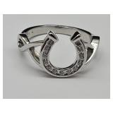 New 925 Silver Horsho Ring Sz 9
