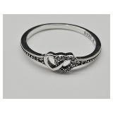 New 925 Silver Hearts Ring Sz 8