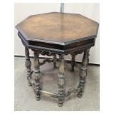 Vintage Octagonal Walnut  Hall Table 30 x30.5"h