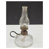 Antique Swirl Glass Miniature Finger Oil Lamp