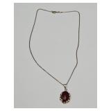 VTG 925 Mexico Silver , Red Coral Signed Necklace