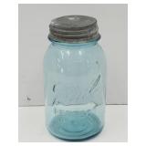 VTG #13 Blue  Ball Jar w Zinc Lid