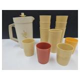Vintage Pitcher &  Tupperware Tubbler / Glasses