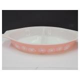 Vintage Pyrex Pink Daisy Oval Dish