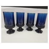 4 Tiffin Franciscan Maderia Footed Glass Tumblers