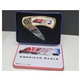 American Eagle Pocket Knife in Metal Tin