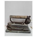 Large Heavy Iron w  Granite  Heat Stone