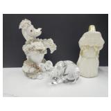 Beleek Angel  Creamer, Lenox Bunny & Poodle