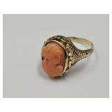 VTG 14K Gold Cameo Ring SZ 5.5
