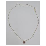 14k Gold Italy Milor Pendant Necklace 3.6gr wGem