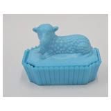 Vintage Westmoreland  Opaline Lamb on a Nest