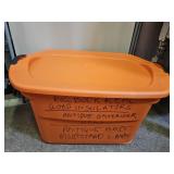 25 Gal  Orange Sterilite Storage Tote