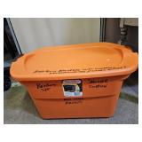 25 Gal  Orange Sterilite Storage Tote