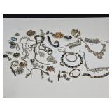 Beauitful Lot Of Costume Jewelry, Rhine Stones +