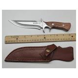 New 10" Wood Handle Knife w Sheath