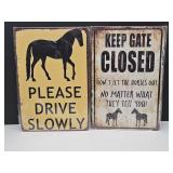 New Horse Metal Signs 8" x 12"