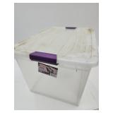 Clear 66 Qt Sorage Tote-Needs Cleaned