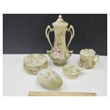 Beautiful Nippon Lot Of Dishes Mustache Mug +
