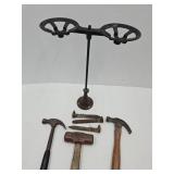 Lot Of Hammers, 1935 Railraod Spikes & Metal Art