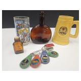 ADV Key Chains, Miss Piggy Glass, Harvest Un +