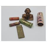 VTG Pencil Lead, Metal Tin, Matches & Lighter +