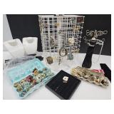 Lot of Jewelry with Displays ( Hand is Broken)