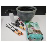 8 LBS Plant Feed, Garden Tools & Planter +