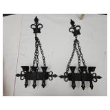 2 Vintage Wrought Iron Wall Sconces