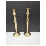 Pair Of VTG Brass Landstick Candle Holders 14 3/4"