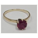 10K Gold Ring with Ruby Gemstone Size 8 1/2