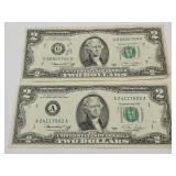 1976 $2 Dollar  Currency Notes