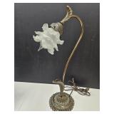 Desk Lamp W Glass Globe 20" H
