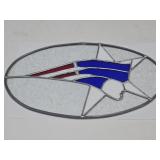 Patriot Logo Stained Glass 8.5 T x 14.5" W
