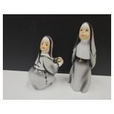 Pair Of Lefton Baseball Nun Figurines