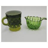 Fire King  Kimberly Mug & US Hobbs Creamer