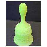 Uranium Glass Daisy Button Bell