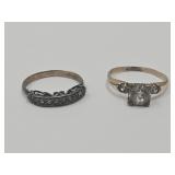 2 Rings 1/30th  14k Rolled Gold  Ring Size 7 &  8