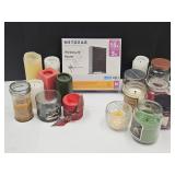 Lot Of Scented Candles & Wireless Router