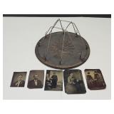 Camping Toaster & Vintage Tin Type Photos