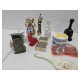 Ceramic Vases, Glass Bells, 3 Jars +