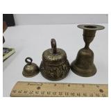 3 Brass Bells 1" - 4" H