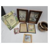 Picture Frames & Snail On Planter