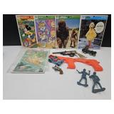 Lot Of Vintage Puzzles, Toy Trucks, Guns +
