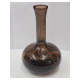 Mid Century Art Glass Brown Vase