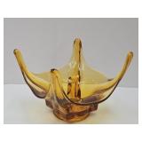 L E Smith Four Point Glass Candy Dish