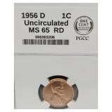 1956 D 1C UNC MS65 RD