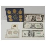 Brass Presidental Tokens & Bills +