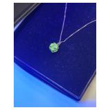 VTG 925 Italy & Uranium Glass Ball Pendant